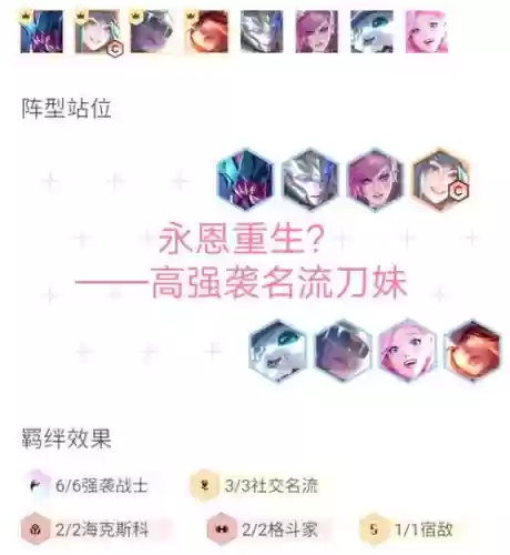 刀妹强袭阵容搭配，刀妹加强插图