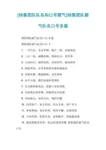 销售阵容搭配，销售战队口号大全要霸气十足插图1